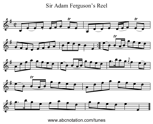 Sir Adam Ferguson’s Reel - staff notation