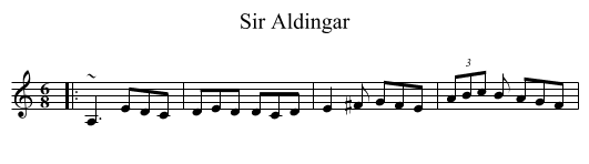 Sir Aldingar - staff notation