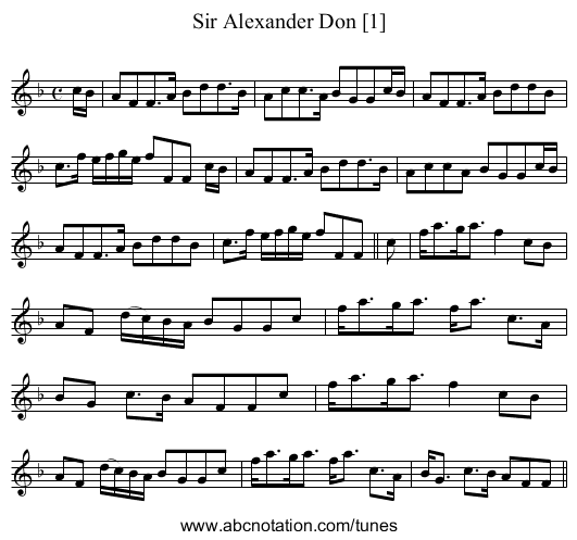 Sir Alexander Don [1] - staff notation