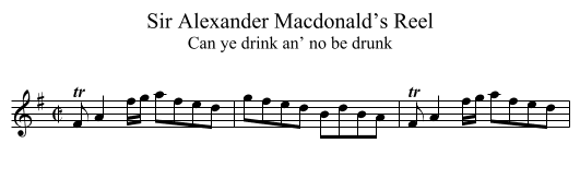 Sir Alexander Macdonald’s Reel - staff notation
