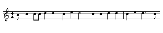 Sir Cawline - staff notation