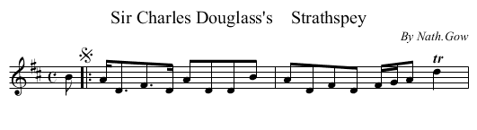 Sir Charles Douglass's    Strathspey - staff notation