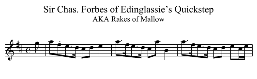 Sir Chas. Forbes of Edinglassie’s Quickstep - staff notation