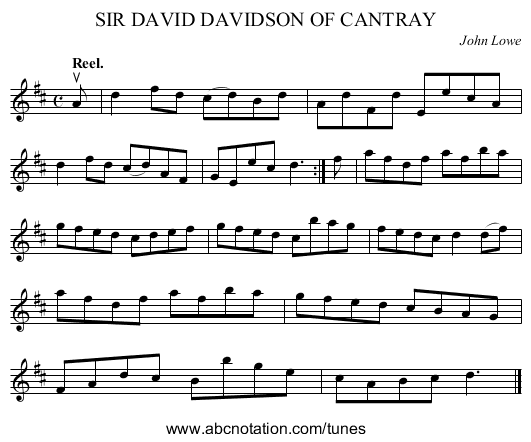 SIR DAVID DAVIDSON OF CANTRAY - staff notation
