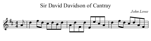 Sir David Davidson of Cantray - staff notation