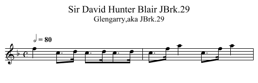 Sir David Hunter Blair JBrk.29 - staff notation