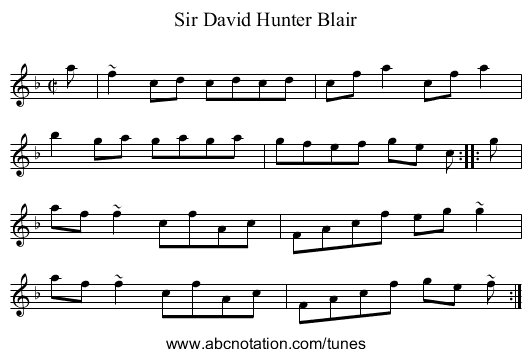 Sir David Hunter Blair - staff notation