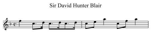 Sir David Hunter Blair - staff notation