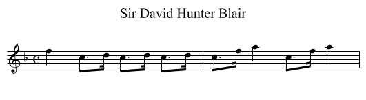Sir David Hunter Blair - staff notation