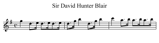 Sir David Hunter Blair - staff notation