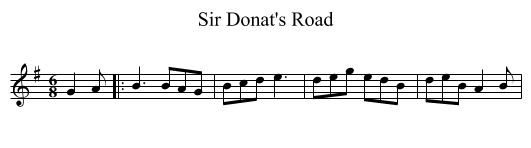 Sir Donat's Road - staff notation