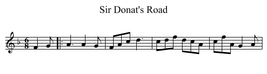 Sir Donat's Road - staff notation