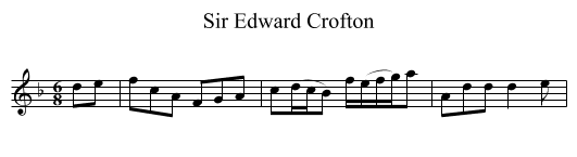 Sir Edward Crofton - staff notation