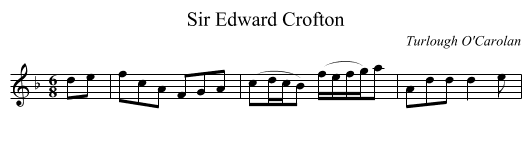 Sir Edward Crofton - staff notation