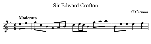 Sir Edward Crofton - staff notation