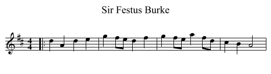 Sir Festus Burke - staff notation