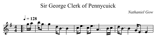 Sir George Clerk of Pennycuick - staff notation