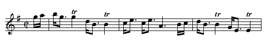 Sir George Clerk of Pennycuick - staff notation