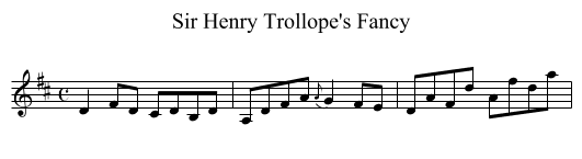 Sir Henry Trollope's Fancy - staff notation