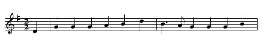 Sir Hugh - staff notation