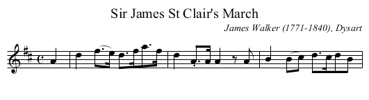 Sir James St Clair's March - staff notation
