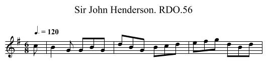 Sir John Henderson. RDO.56 - staff notation