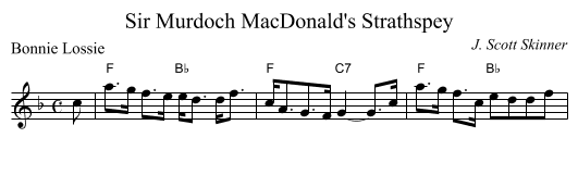 Sir Murdoch MacDonald's Strathspey - staff notation