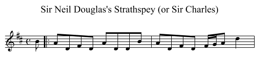 Sir Neil Douglas's Strathspey (or Sir Charles) - staff notation