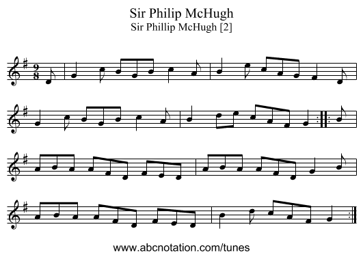 Sir Philip McHugh - staff notation