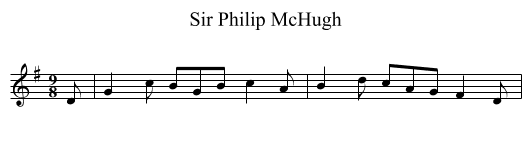 Sir Philip McHugh - staff notation