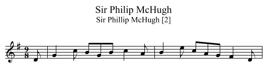 Sir Philip McHugh - staff notation