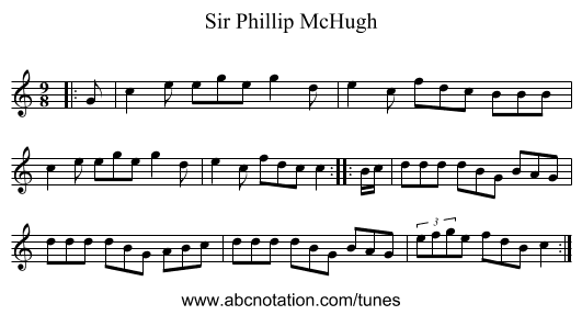 Sir Phillip McHugh - staff notation