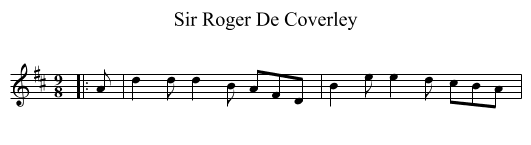 Sir Roger De Coverley - staff notation
