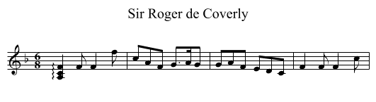 Sir Roger de Coverly - staff notation