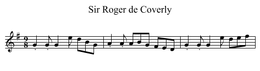 Sir Roger de Coverly - staff notation