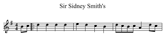 Sir Sidney Smith's - staff notation
