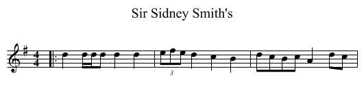 Sir Sidney Smith's - staff notation