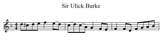 Sir Ulick Burke - staff notation