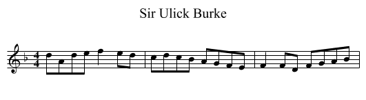 Sir Ulick Burke - staff notation