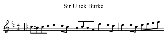 Sir Ulick Burke - staff notation