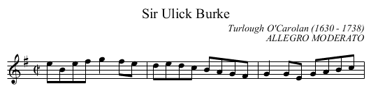 Sir Ulick Burke - staff notation
