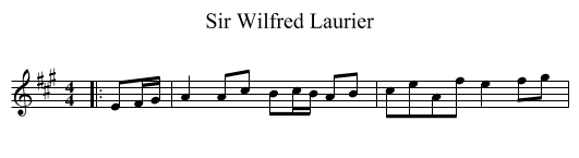 Sir Wilfred Laurier - staff notation