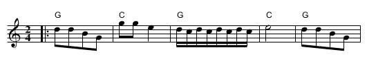 Sirba Munteneasca - staff notation