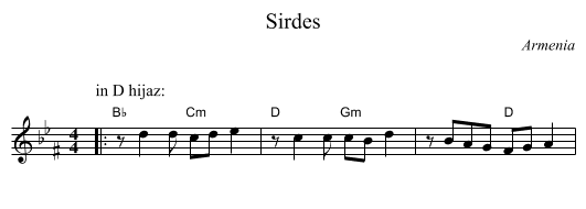 Sirdes - staff notation