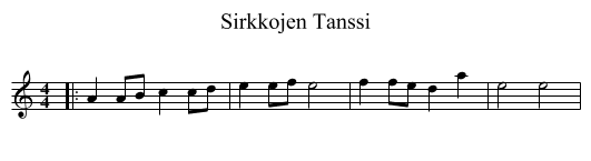 Sirkkojen Tanssi - staff notation