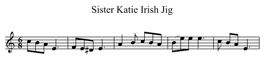Sister Katie Irish Jig - staff notation