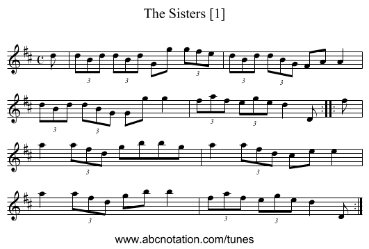 Sisters [1], The - staff notation