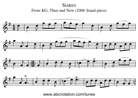 Sisters - staff notation