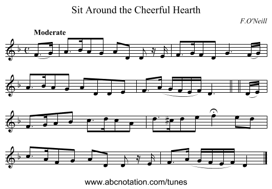Sit Around the Cheerful Hearth - staff notation