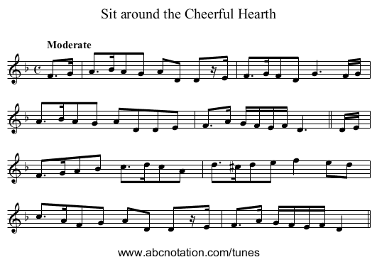 Sit around the Cheerful Hearth - staff notation